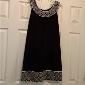 Black and white shift dress